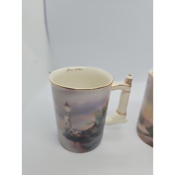 NEW 6th Set of 2Thomas Kinkade Seaside Inspirations Heirloom Porcelain MugsA1380 - Picture 3 of 8